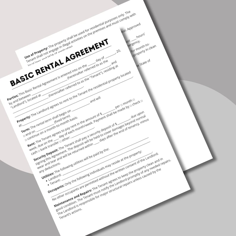 Part Rent Form Rental Agreement Pdf, Printable Agreements, Fillable Rental Form ...