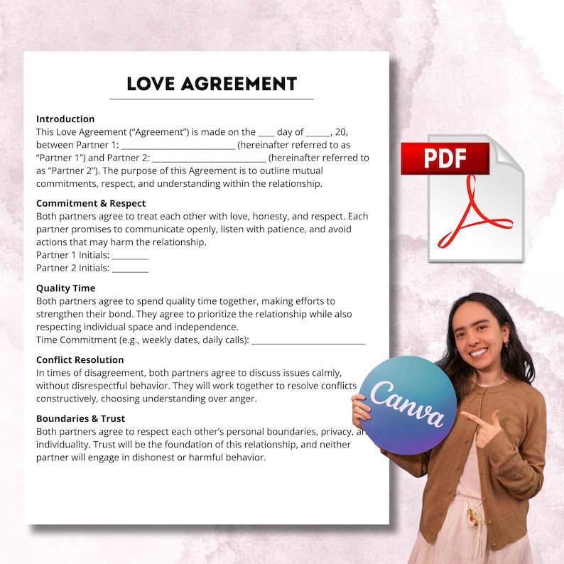 Love Agreement, Template Pdf, Relationship, Agreement Template ...