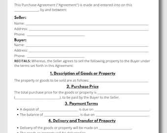 Modelo de Contrato de Compra e Venda Imprimível. Contrato de Compra e Venda Residencial Editável. Contrato de Venda. Compra de Imóvel