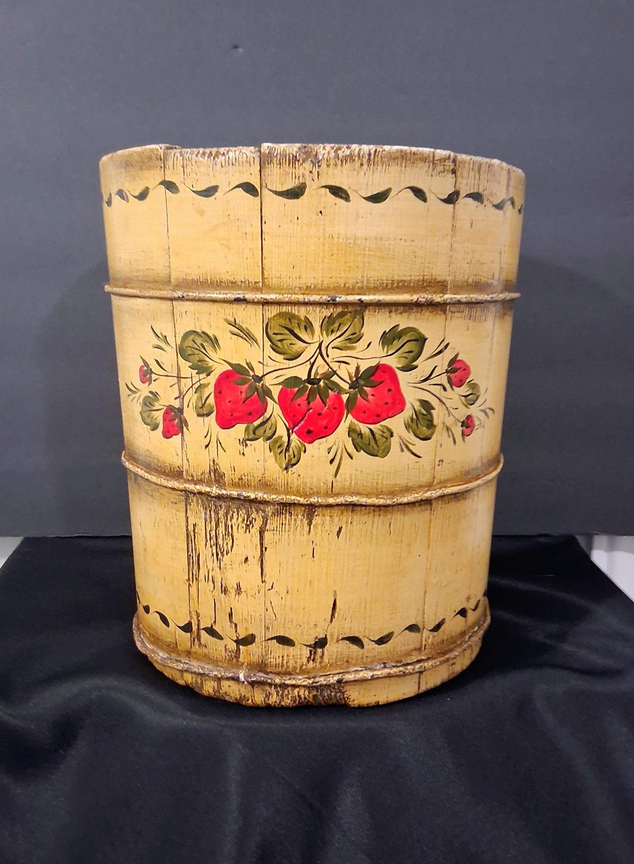 アンティーク　木製　手桶　黄色 アンティーク 木製 手桶 黄色 Antique Wooden Sap Bucket - Etsy