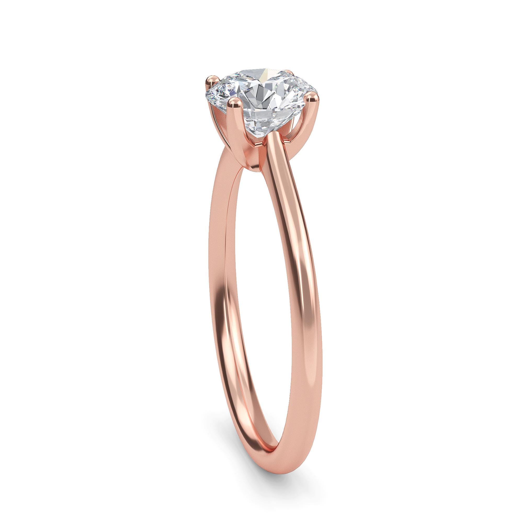 Round Cut Refined Cathedral Solitaire Engagement Ring 1.0 Ct - Etsy