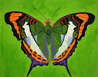 Teinopalpus Imperialis / Kaiser-I-Hind (Swallowtail Butterfly) Original Acrylic Painting