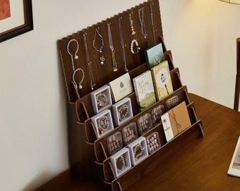 Présentoir en bois pour petites bouteilles, objets de collection et boîtes - Organiseur élégant