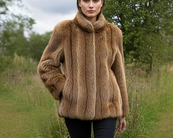 Nutria Fur Coat for Women | Winter Real Fur Jacket | Gift for Her