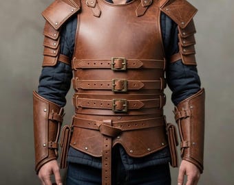 Genuine Leather Fantasy Armor Suit for Cosplay & LARP