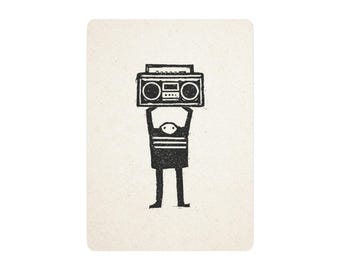 Say Anything Movie Reference Inspiration Stick Figure Holding Boombox Metal Art Sign | Retro Music Wall Decor