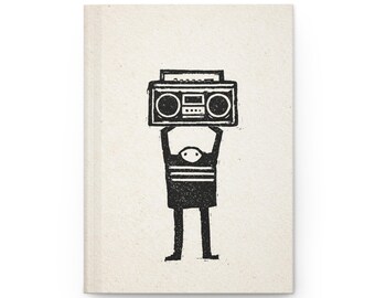 Say Anything - Movie Reference Inspiration - Boombox Hardcover Journal | Retro Radio Sketch Notebook