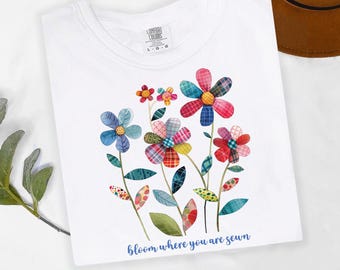 Quilting Flower Shirt – Patchwork Floral Sewing Lover Tee