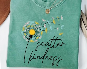 Scatter Kindness Dandelion Graphic Tee - Inspirational Women's T-Shirt