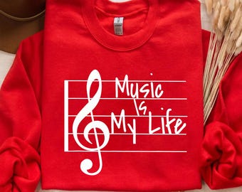 Sweatshirt met solsleutel muzieknoot: muzikant cadeau voor muziekliefhebber