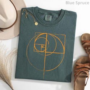 Golden Ratio Spiral Tee - Math Art Shirt - Fibonacci Spiral Graphic - Geometric Design Tee - Science & Math Lover Top