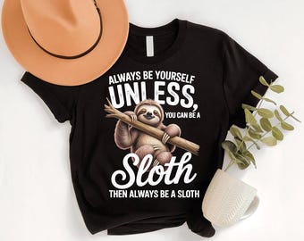Funny Sloth Graphic Tee – Lazy Animal Lover T-Shirt