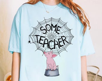 Funny Teacher Shirt | Pig & Spider Web, Animal Lover Tee