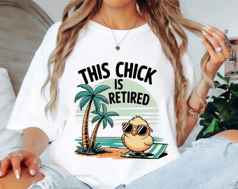 「このひよこは引退しました」Tシャツ、ビーチでの退職祝いに面白いギフト