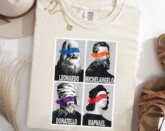 Leonardo Michelangelo Donatello Raphael Shirt - Renaissance Artist Portrait Graphic Tee - Funny Art History Gift