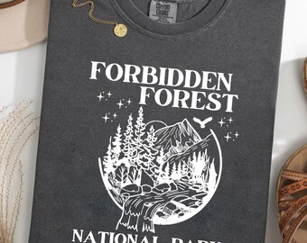 Forbidden Forest Comfort Colors® T-Shirt, Fantasy National Park Tee, Vintage Woodland Hiking Shirt, Dark Academia Nature Lover Gift