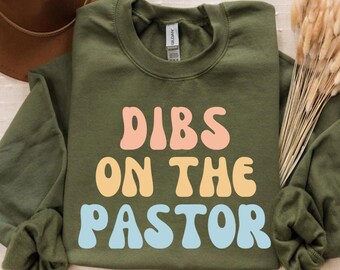 Dibs on the Pastor-sweater - grappige christelijke kleding voor de vrouw van de dominee, op geloof geïnspireerde gezellige sweater voor kerkevenementen