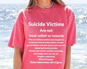 Suicide Awareness Tee – Raise Awareness Not Stigma, Mental Health Advocate Shirt