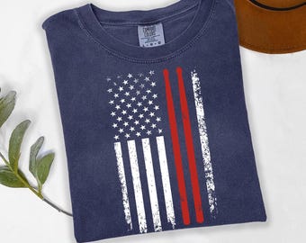 American Flag Drummer Shirt – USA Patriotic Drumsticks Tee – Marching Band Music Gift