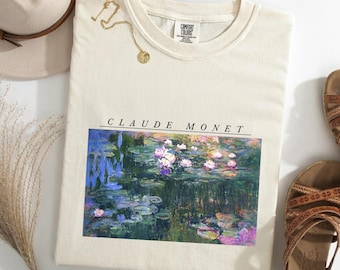 Claude Monet Water Lilies Shirt - Impressionist Art Tee - Painting Graphic Top - Art Lover Gift
