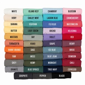 a collection of colorful fabric swatches, each with a different color and pattern, arranged in a grid-like pattern.