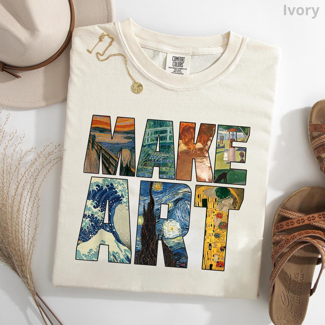 Make Art Shirt, Famous Painting Art Tee, Artist Gift T-shirt, Museum ...