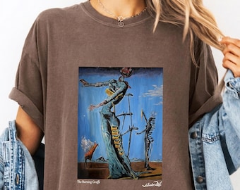 Salvador Dali Shirt, The Burning Giraffe Tee, Surrealist Art History T-shirt, Avant Garde Graphic Tee, Vintage Aesthetic Artist Gift