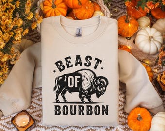 Sweatshirt Beast of Bourbon: grappige Buffalo Whiskey ronde hals
