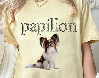 パピヨン犬Tシャツ – 犬好きのためのミニマリストTシャツ