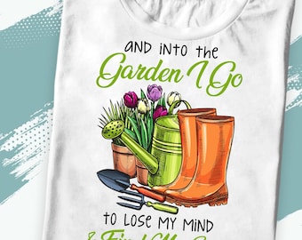 花柄ガーデンTシャツ：ガーデニングブーツ＆ツール - 自然療法