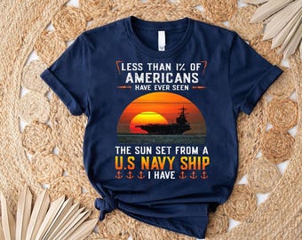 US Navy Ship Sunset Shirt, Veteran Military Pride Navy Tee Gift