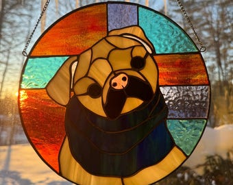 Gebrandschilderd glas op maat hondenpaneel