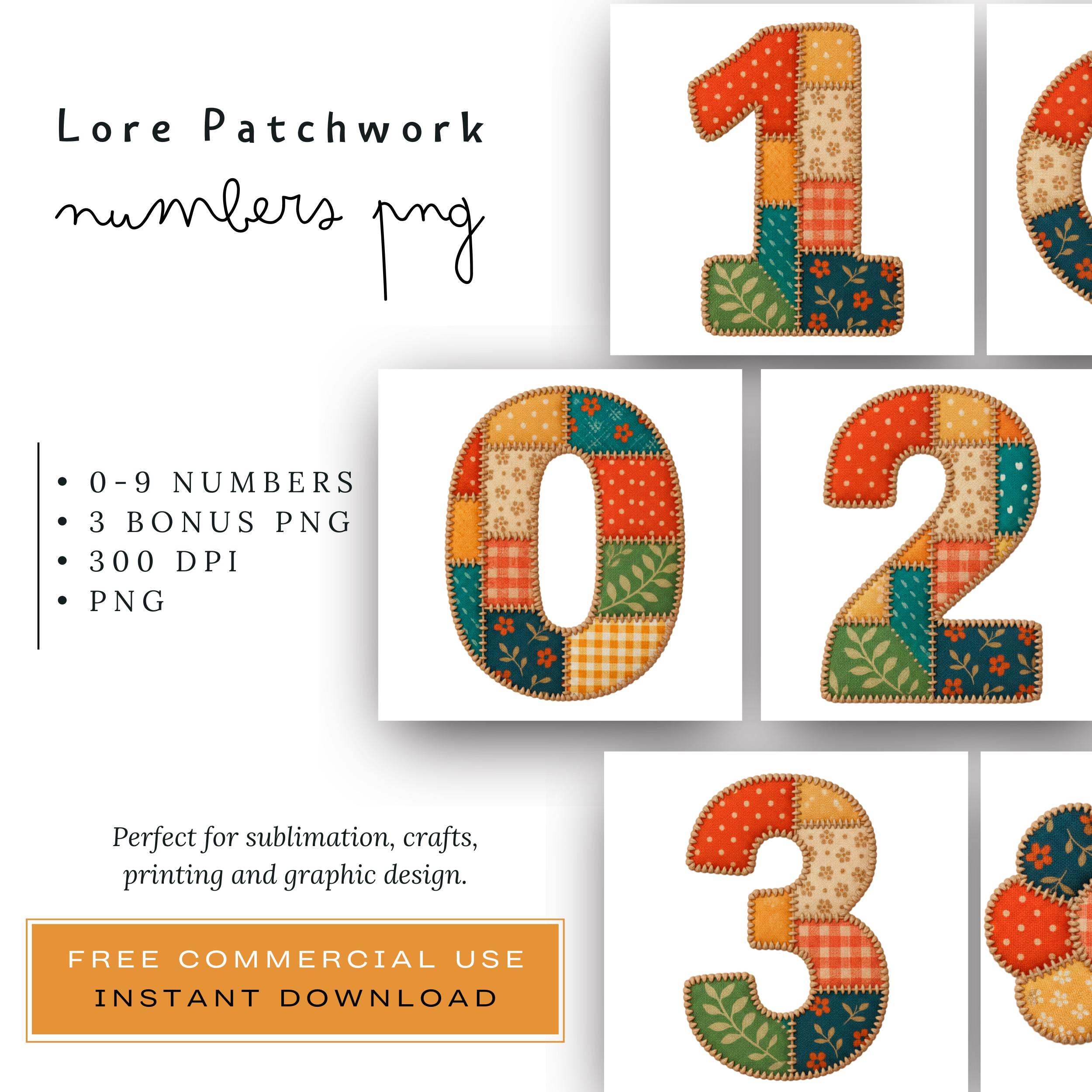 Patchwork Numbers 90 Lore Country Patchwork Numbers PNG | Stitched Fabric Clipart | High ...