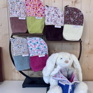 Estuche/estuche de tela – Bolsa de maquillaje con cremallera – Organizador de bolígrafos y pinceles – Estuche original con base.