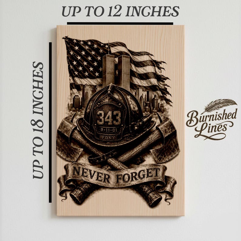 9/11 Firefighter Memorial Tribute | Custom Slate Plaque | Lightburn ...