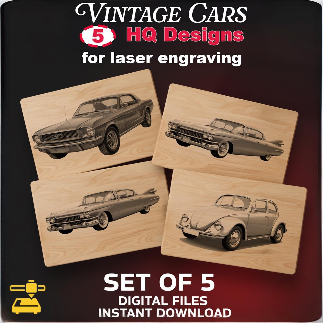 Vintage Car Engraving Designs | Laser Cut Files (digital Download) - Etsy