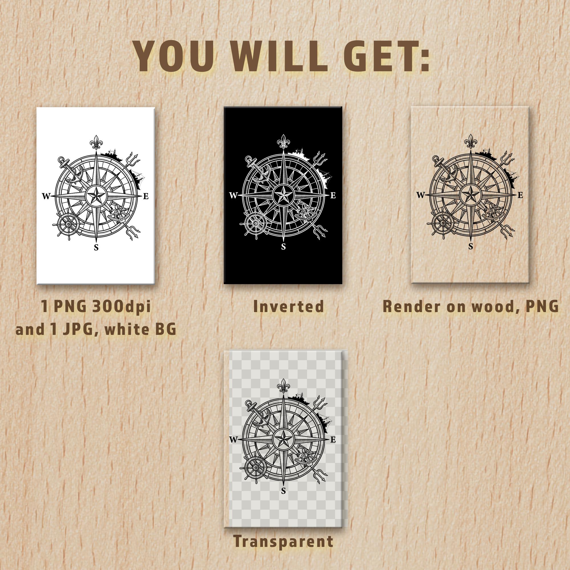 Compas Router Cnc Plan Nautical Compass Rose | Maritime Navigation Map | Laser Cut File | CNC ...