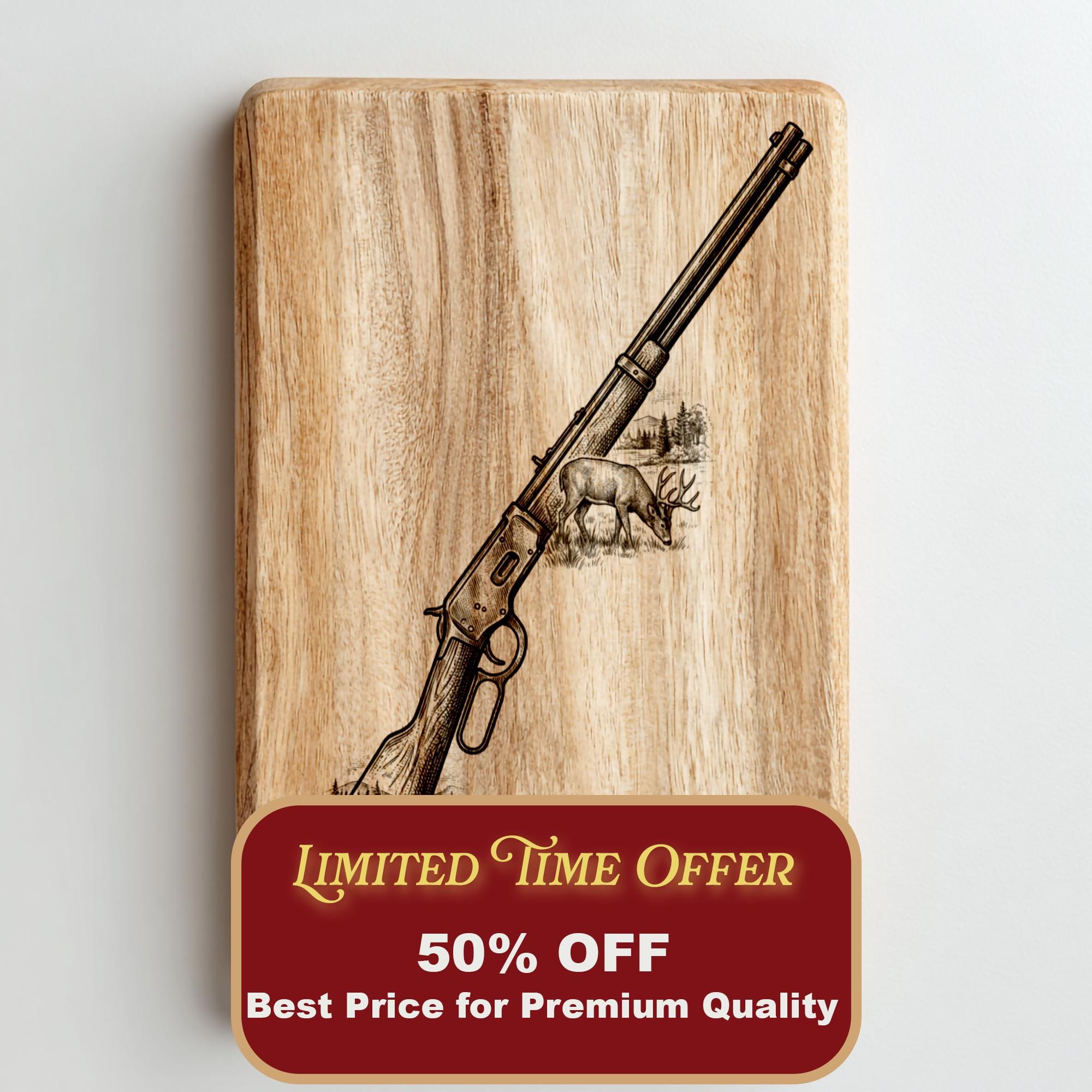 Engraved Rifle Case Lever Action Rifle | Deer Hunting Scene | Laser Engraving File | Man ...