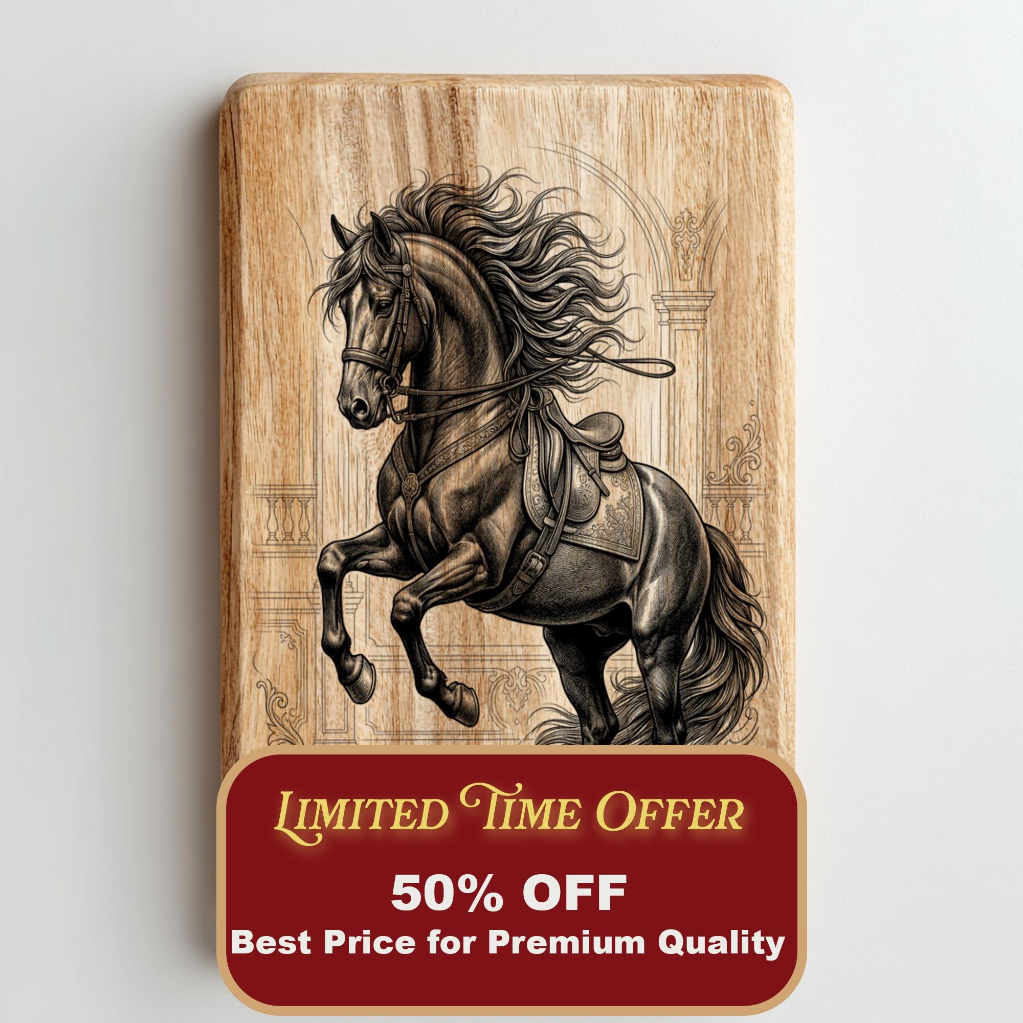 Rearing Horse PNG Laser Engraving File | Wood Slate Plaque Coaster ...