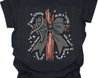 Brain Tumor Awareness Cross Ribbon PNG | Digital Download