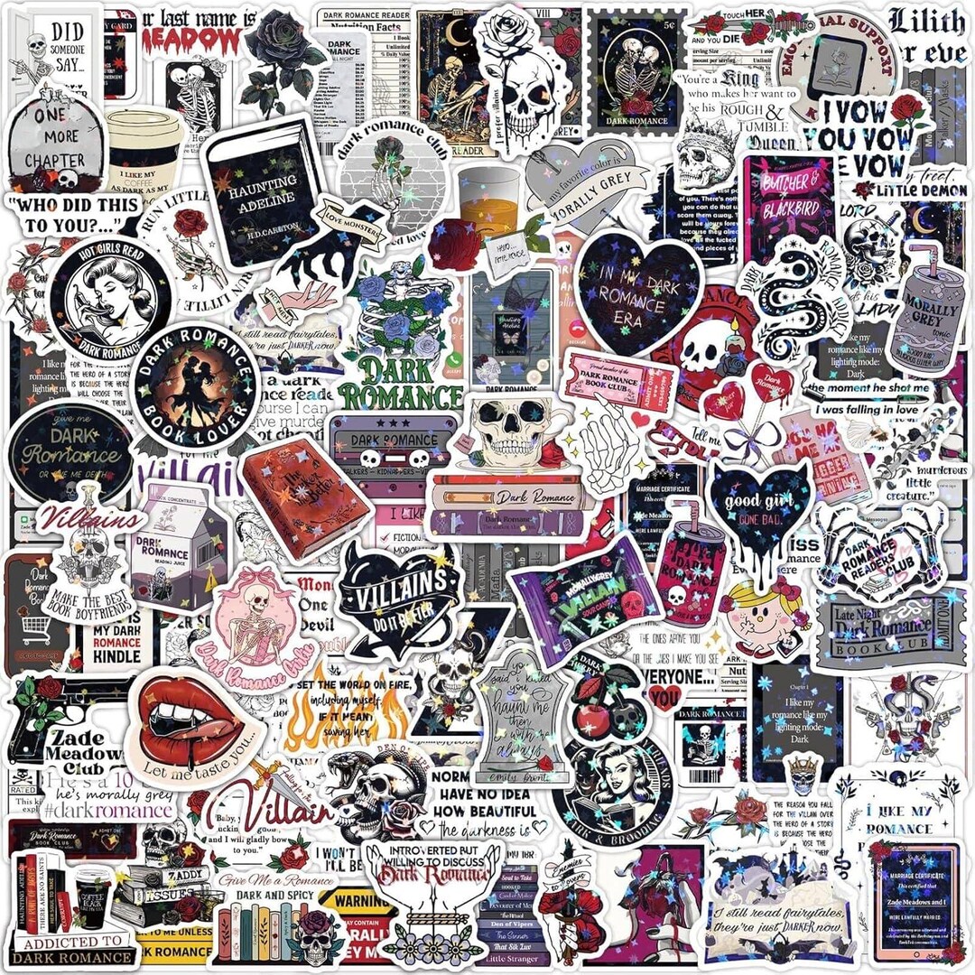 40 PCS Dark Romance Book Stickers Sheet, Vinyl Decal for Kindle,laptop ...
