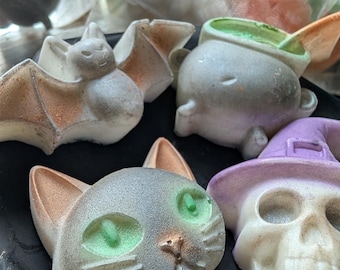 Halloween-Ziegenmilchseife | Gruseliges Kosmetikseifen-Set | Kürbisgewürz oder Ahornsirup | Geschenkidee für Halloween