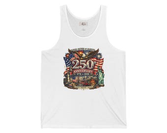 250th Anniversary Graphic Tank Top  Patriotic Statue of Liberty USA Celebration