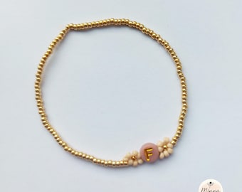 Pulsera minna con cuentas de letras, personalizable, pulsera con nombre, pulsera con letras, pulsera con iniciales, oro