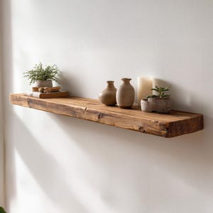 Estante flotante de madera reciclada – Cocina o sala de estar estilo rústico