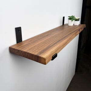 Walnut Floating Shelves – Heavy Duty Industrial Steel Brackets - Custom Wood Sizes