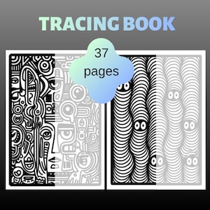 Abstract Geometric Tracing Book, 37 Page US Letter PDF (Digital Download)