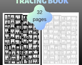 Architecture Tracing Book, Isometric Drawing Practice, Urban Line Art Workbook (PDF Download)