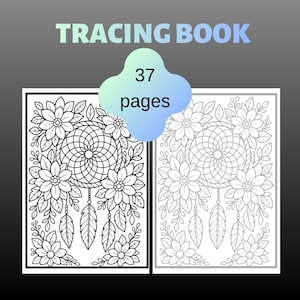 Dreamcatcher Tracing Book Bundle, 37 Boho Floral Pages (Digital Download)