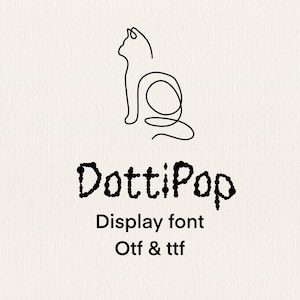 Dottipop  Display Font | Cute Bubble Dot Letters | Hand Drawn Font for Cricut, Procreate, Canva | Kids Craft Font | OTF TTF Digital Do